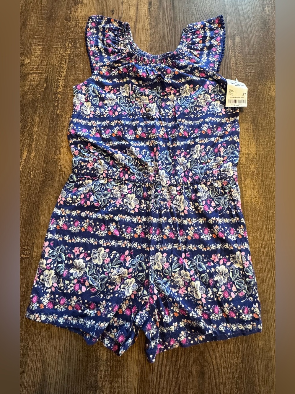 OshKosh B'gosh Navy Floral Girls Romper
